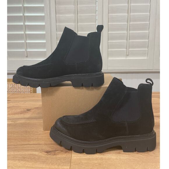 Sofft Womens Samira Chelsea Ankle Boot Black Suede Leather Size 10 NWOB Lug Sole - Picture 3 of 11